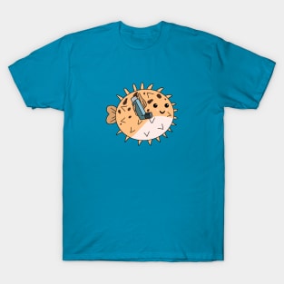 Pufferfish with asthma inhaler T-Shirt